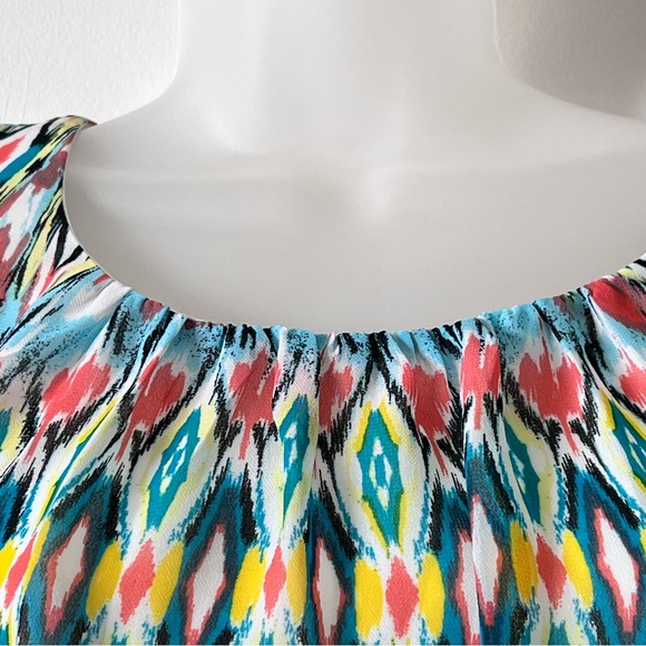 Robbie Bee Dress Sz12 Knee Length Soft Multi Color Pattern Elastic Waist… - Picture 5 of 16